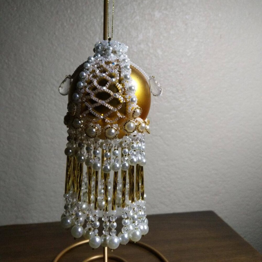 Victorian inspired beaded ornament cover